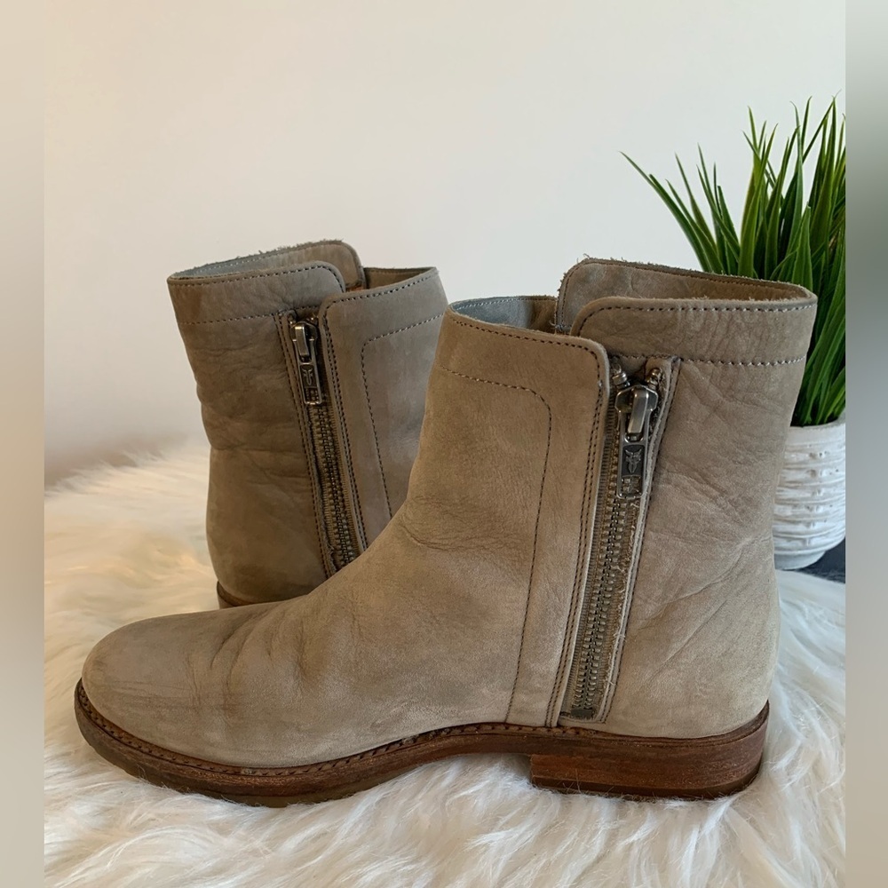 Frye Natalie Double Zipper Grey Boots - Size EU 36 - Picture 6 of 13